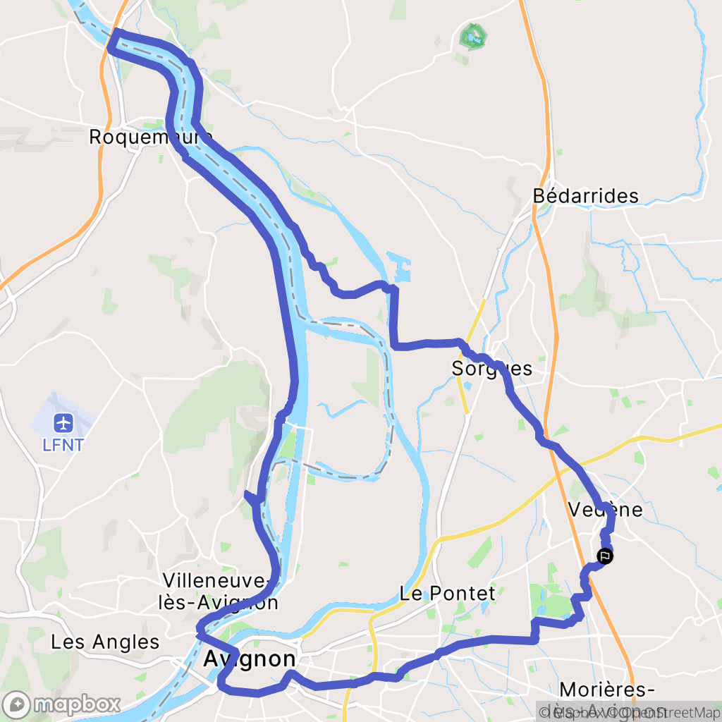Vedène : carte du parcours de randonnée - France