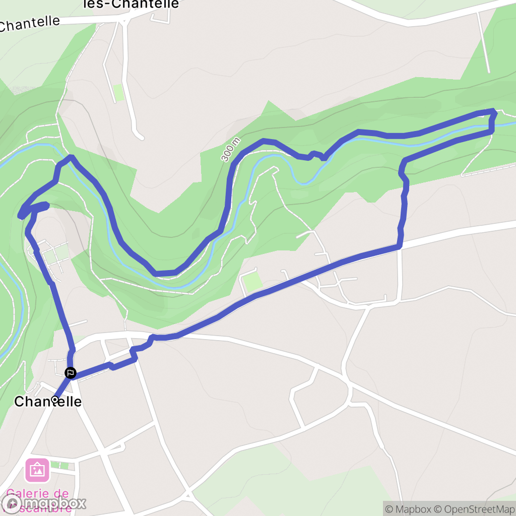 Chantelle : carte du parcours de randonnée - France