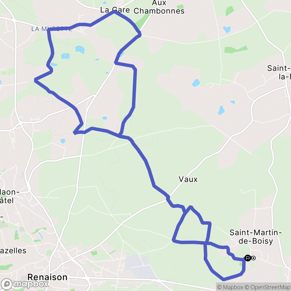 Pouilly-les-Nonains : carte du parcours de randonnée - France