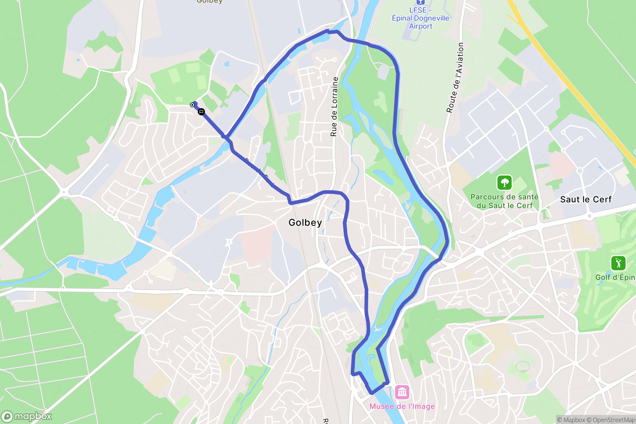Golbey : carte du parcours de randonnée - France
