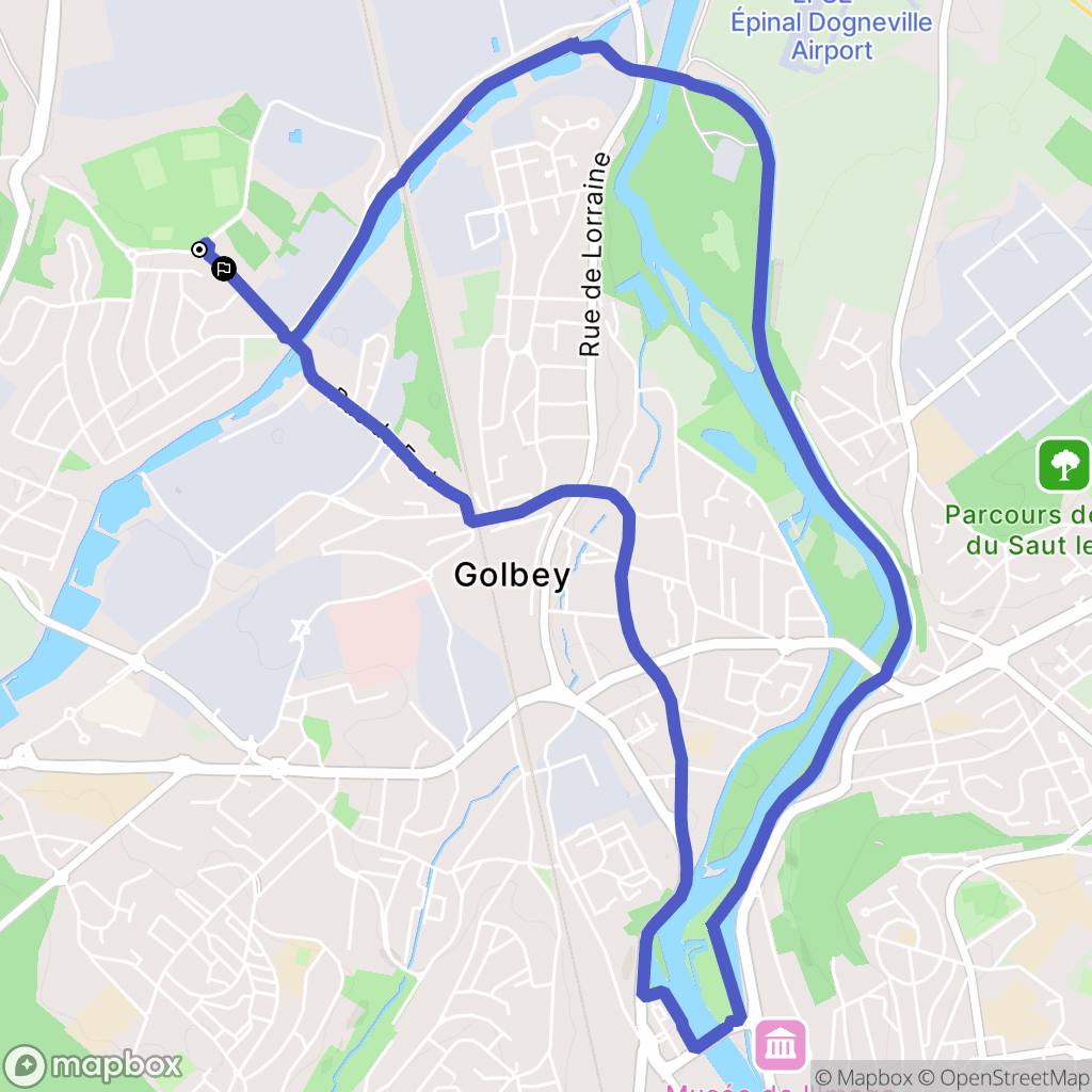 Golbey : carte du parcours de randonnée - France