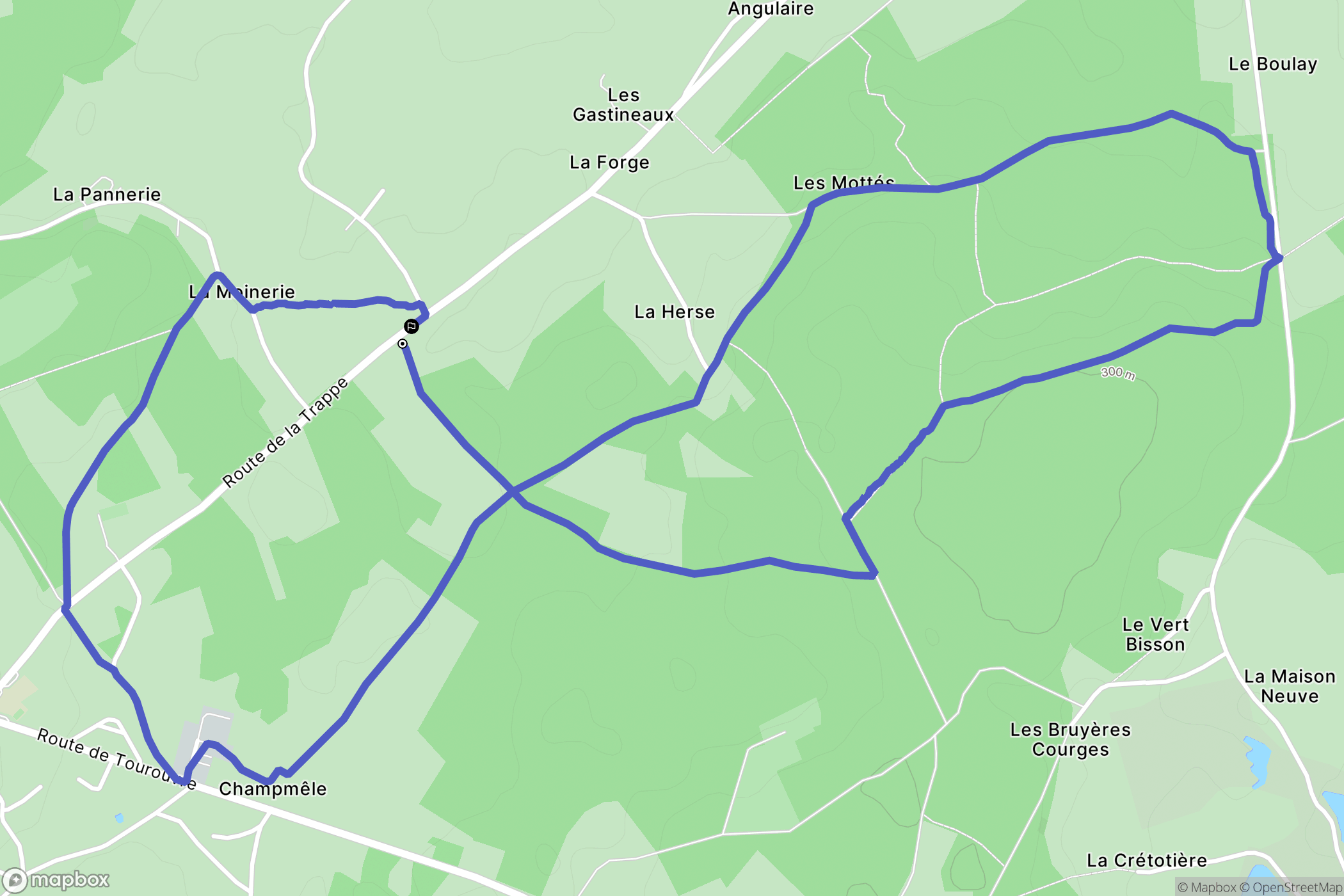 Soligny-la-Trappe : carte du parcours de randonnée - France