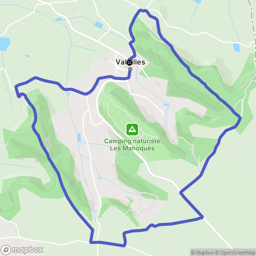 Valeilles : carte du parcours de randonnée - France