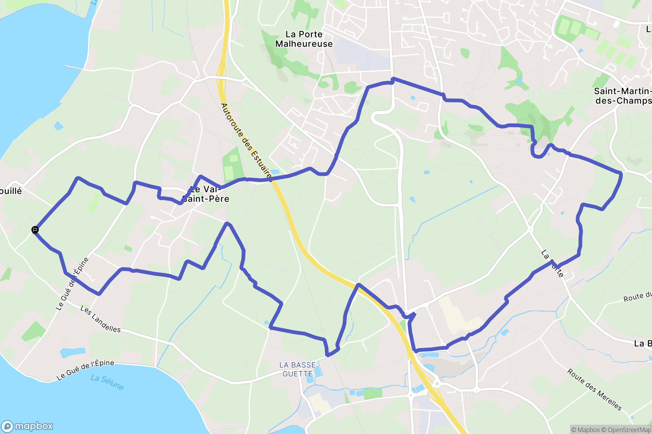 Le Val-Saint-Père : carte du parcours de randonnée - France