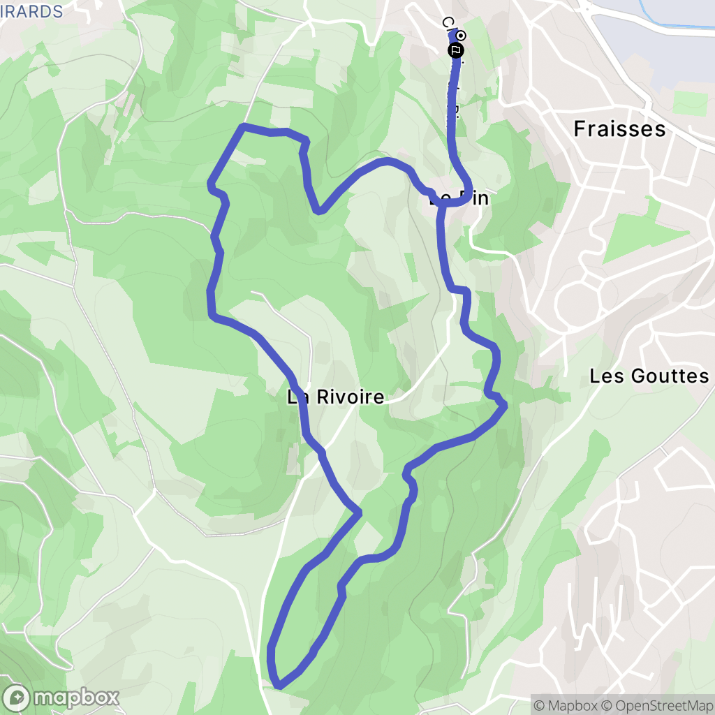 Fraisses : carte du parcours de randonnée - France