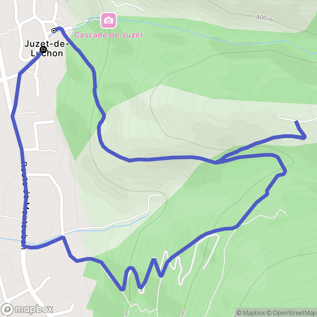 Juzet-de-Luchon : carte du parcours de randonnée - France