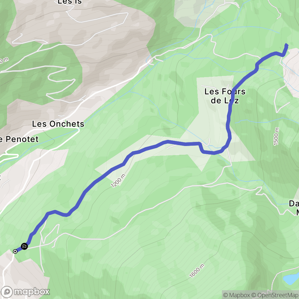 Saint-Jean-d'Aulps : carte du parcours de randonnée - France