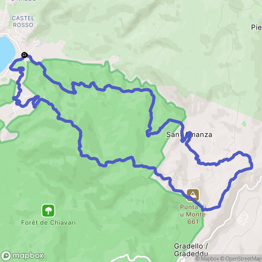 Pietrosella : carte du parcours de randonnée - France