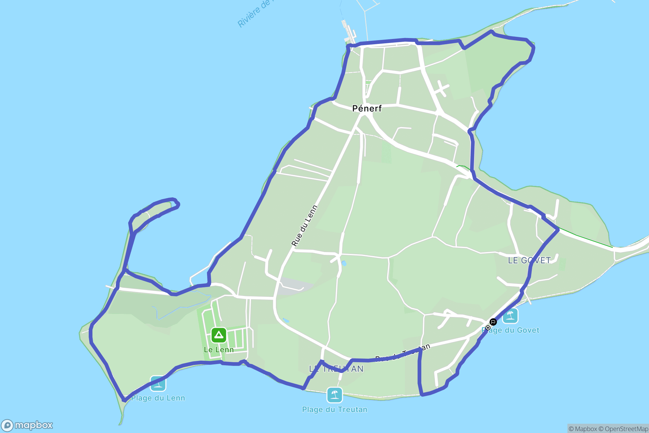 Damgan : carte du parcours de randonnée - France
