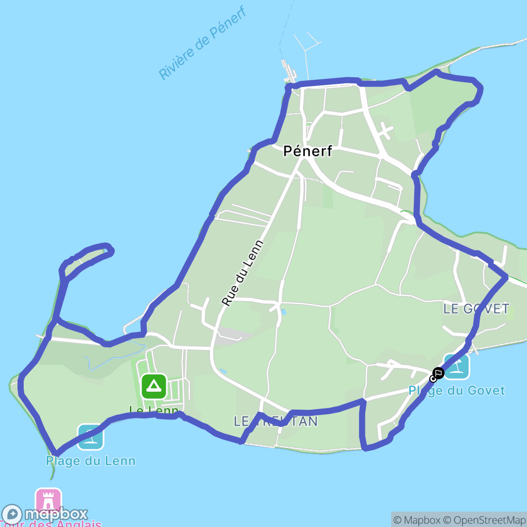 Damgan : carte du parcours de randonnée - France