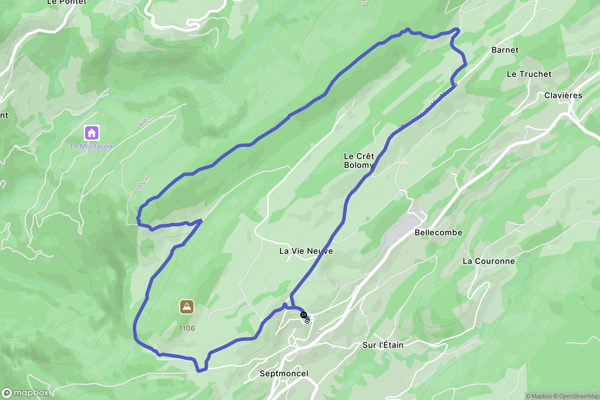 Septmoncel les Molunes : carte du parcours de randonnée - France