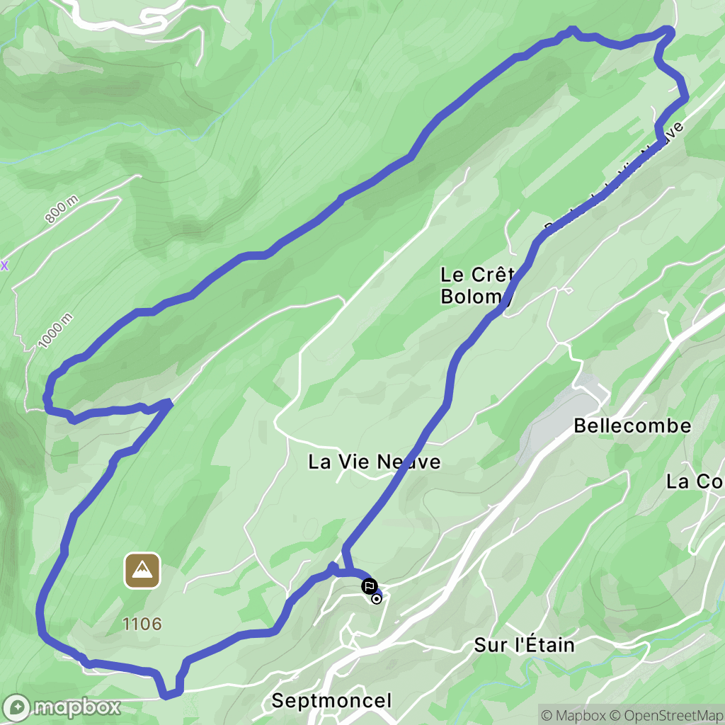Septmoncel les Molunes : carte du parcours de randonnée - France