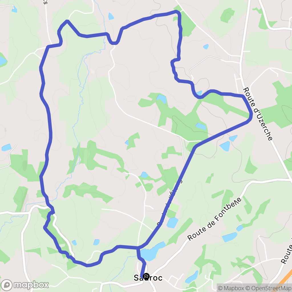 Sadroc : carte du parcours de randonnée - France