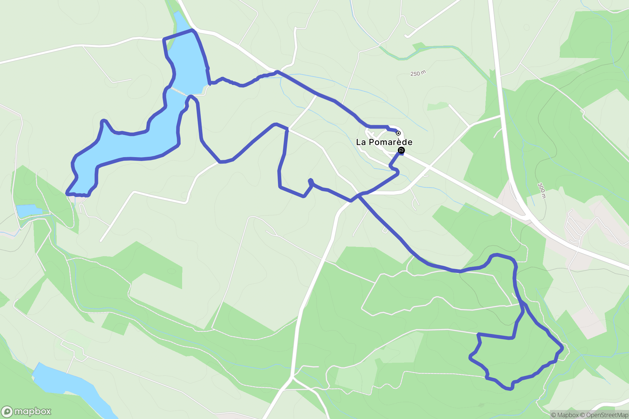 La Pomarède : carte du parcours de randonnée - France