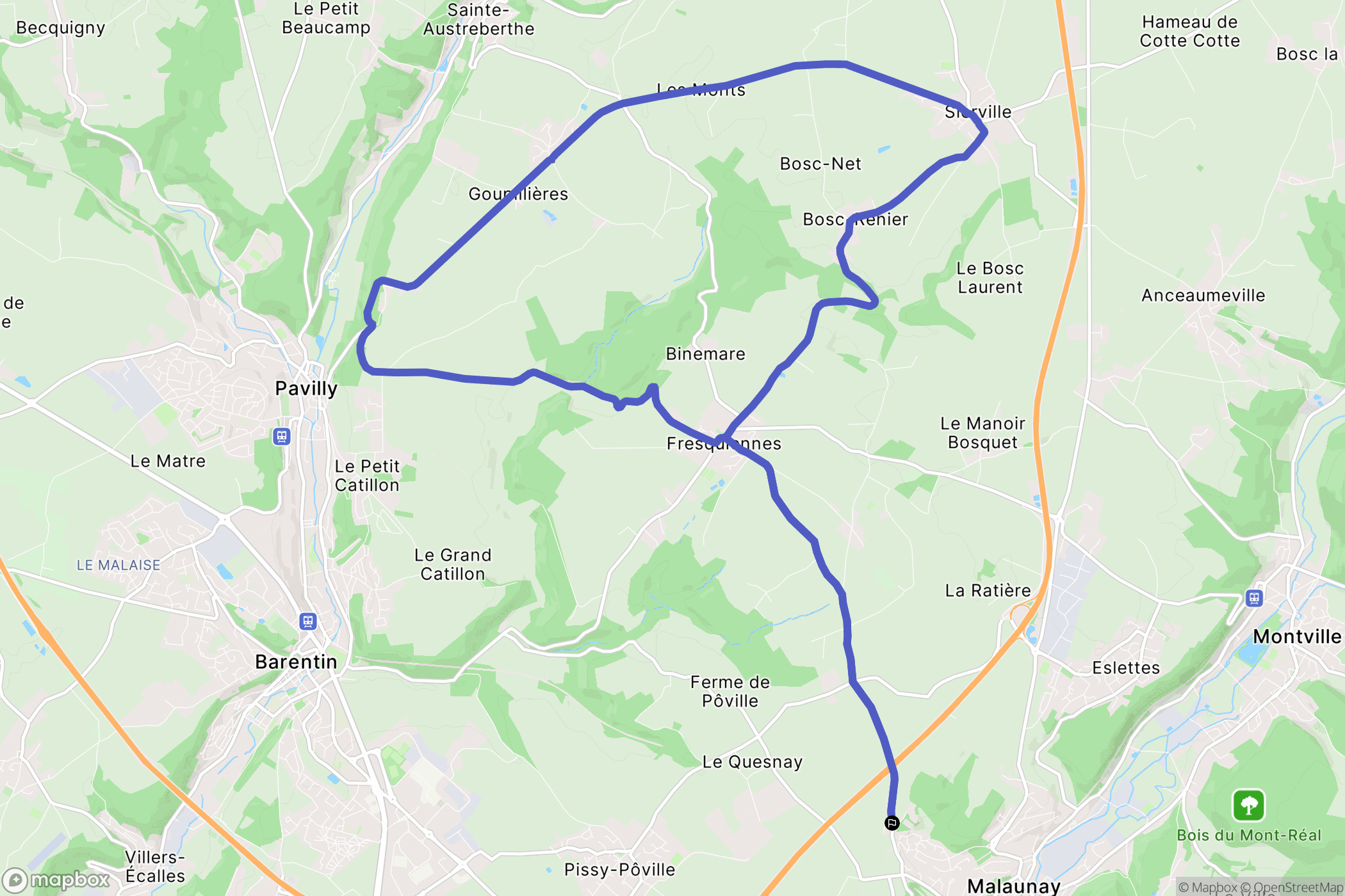 Pissy-Pôville : carte du parcours de randonnée - France