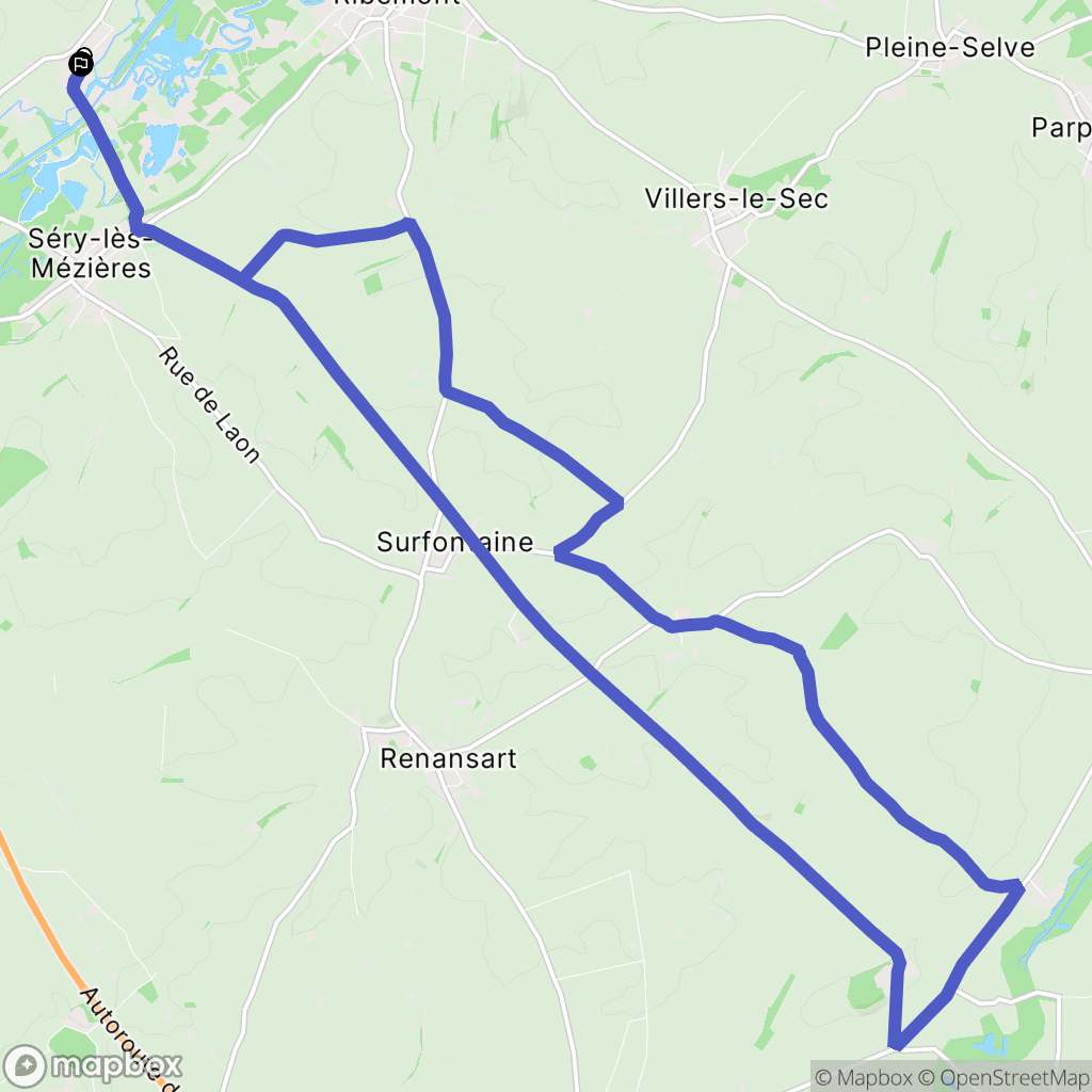 Châtillon-sur-Oise : carte du parcours de randonnée - France