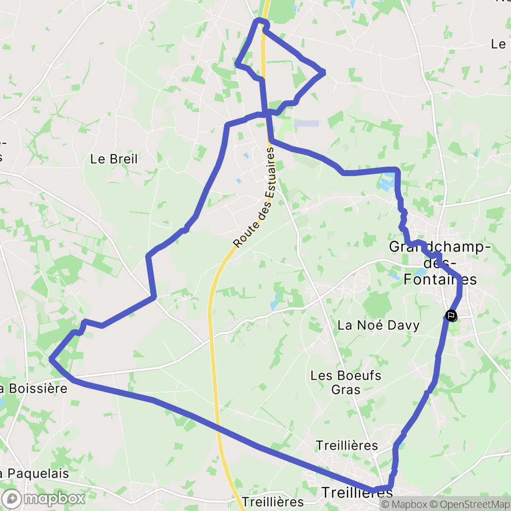 Grandchamp-es-Fontaines : carte du parcours de randonnée - France