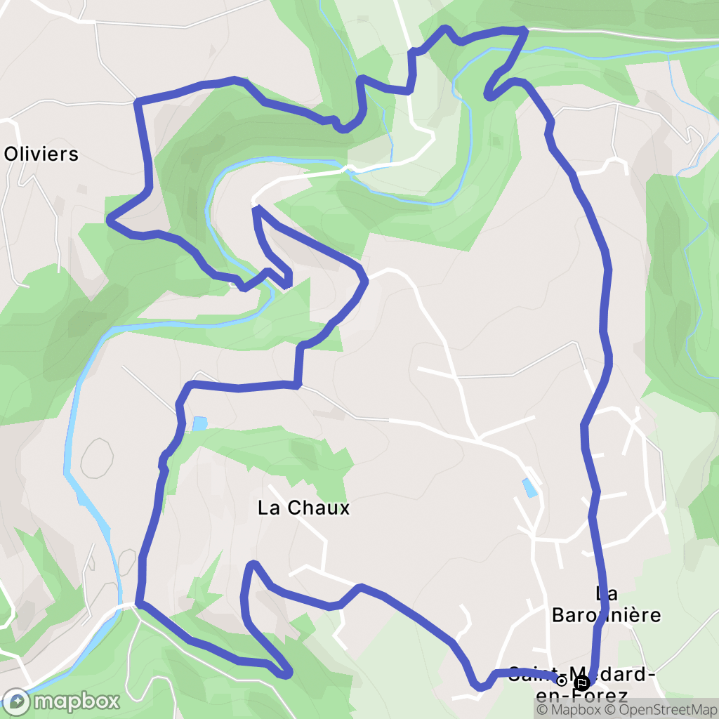 Saint-Médard-en-Forez : carte du parcours de randonnée - France