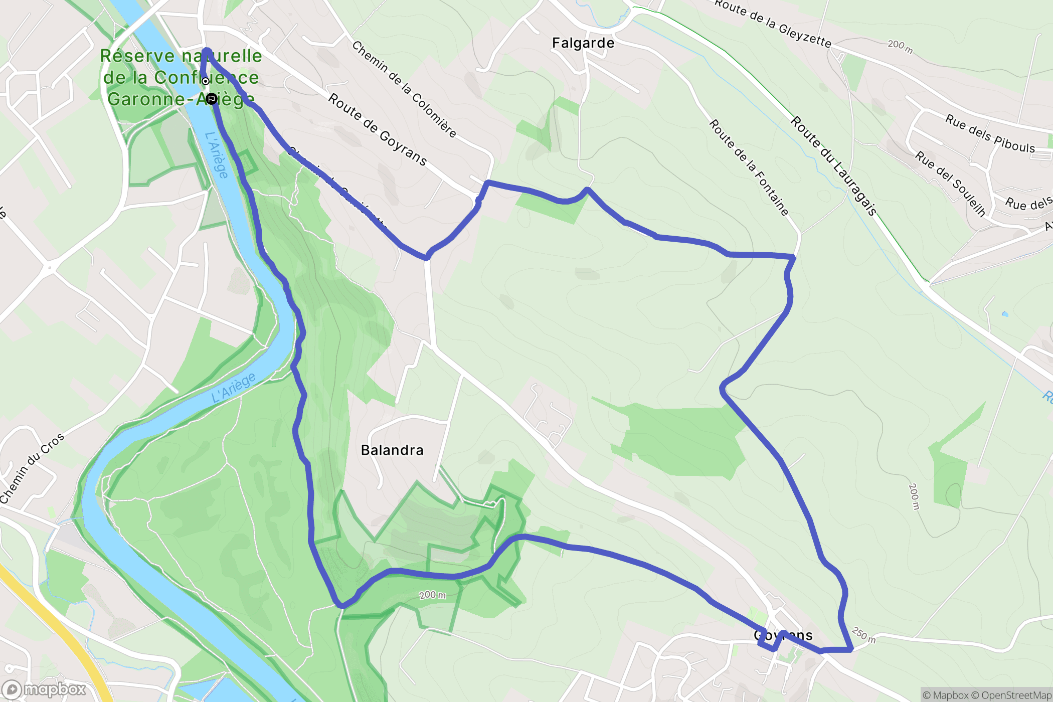 Lacroix-Falgarde : carte du parcours de randonnée - France