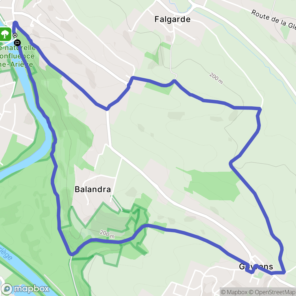 Lacroix-Falgarde : carte du parcours de randonnée - France