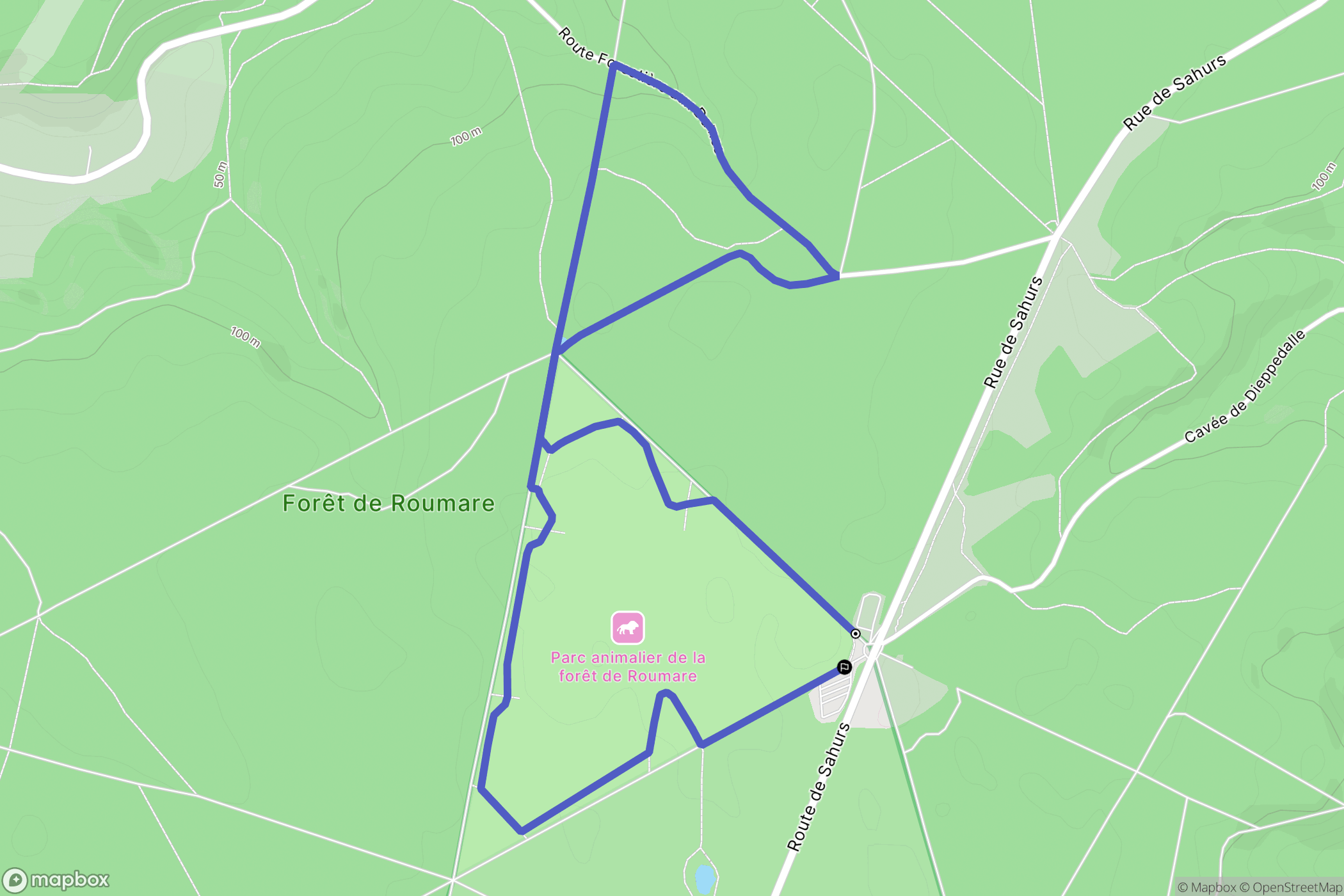 Val-de-la-Haye : carte du parcours de randonnée - France