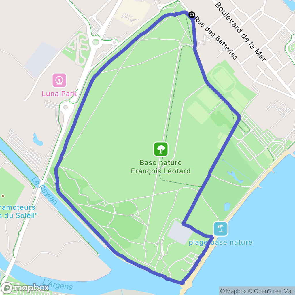 Fréjus : carte du parcours de randonnée - France