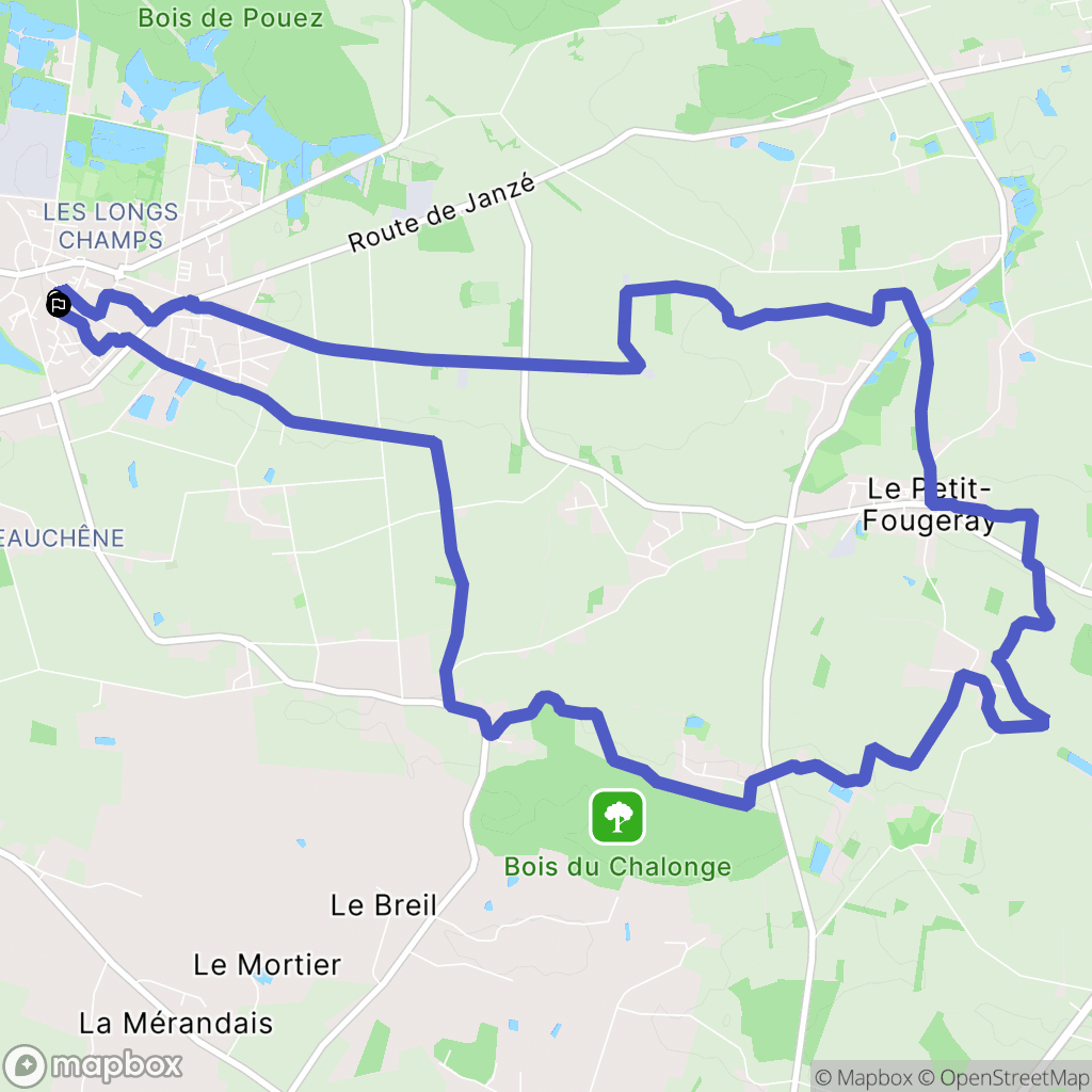 Crevin : carte du parcours de randonnée - France