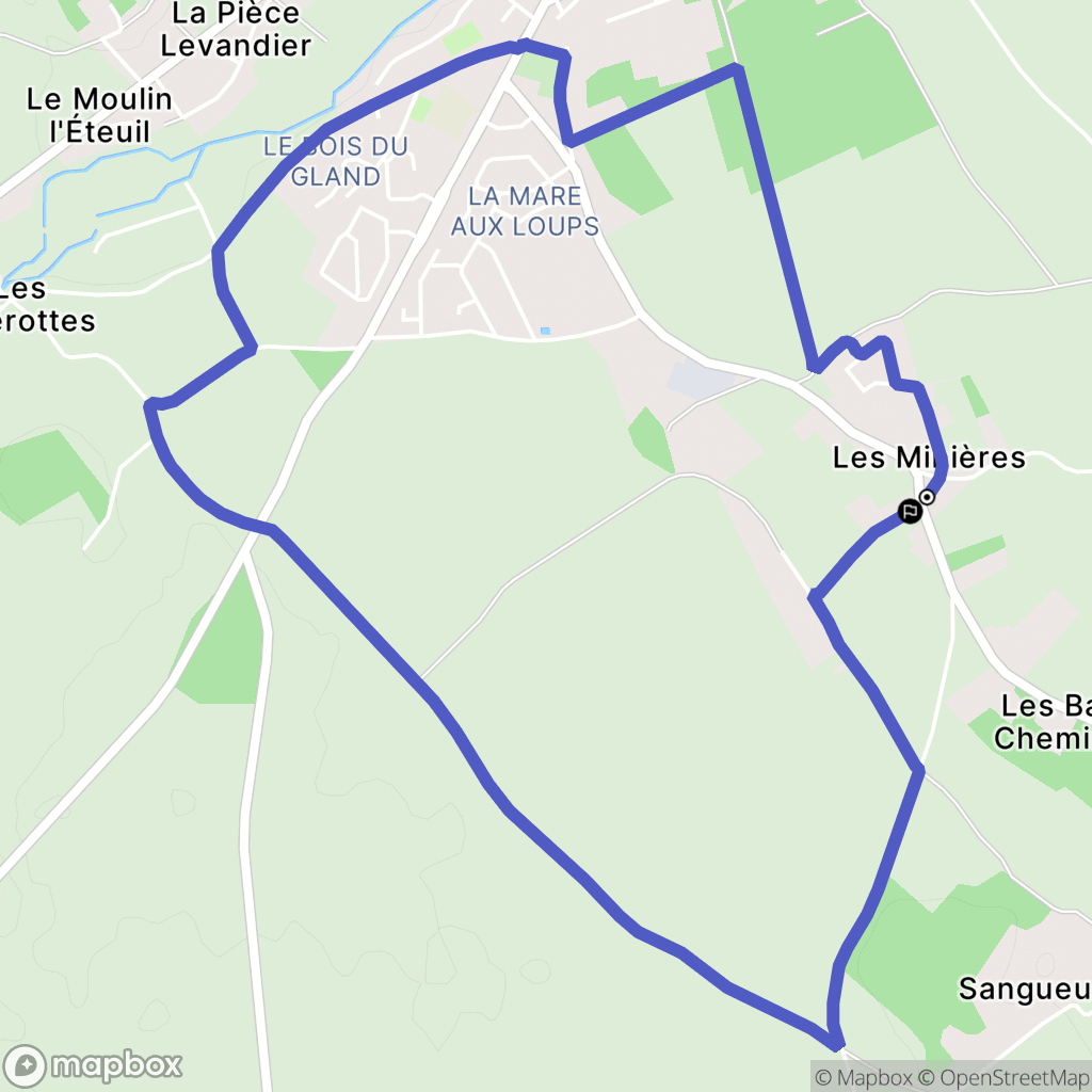 Mesnils-sur-Iton : carte du parcours de randonnée - France