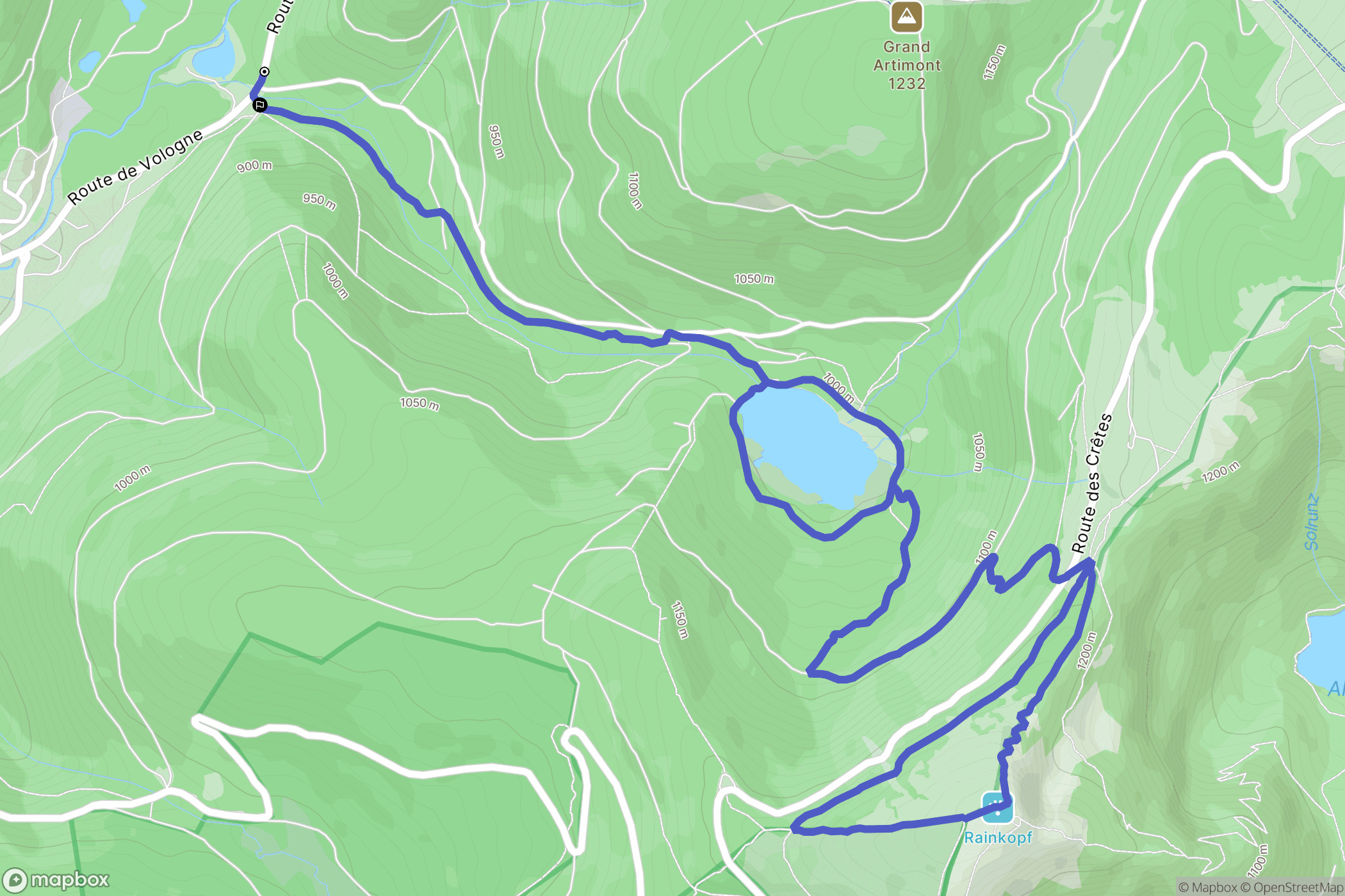 La Bresse : carte du parcours de randonnée - France