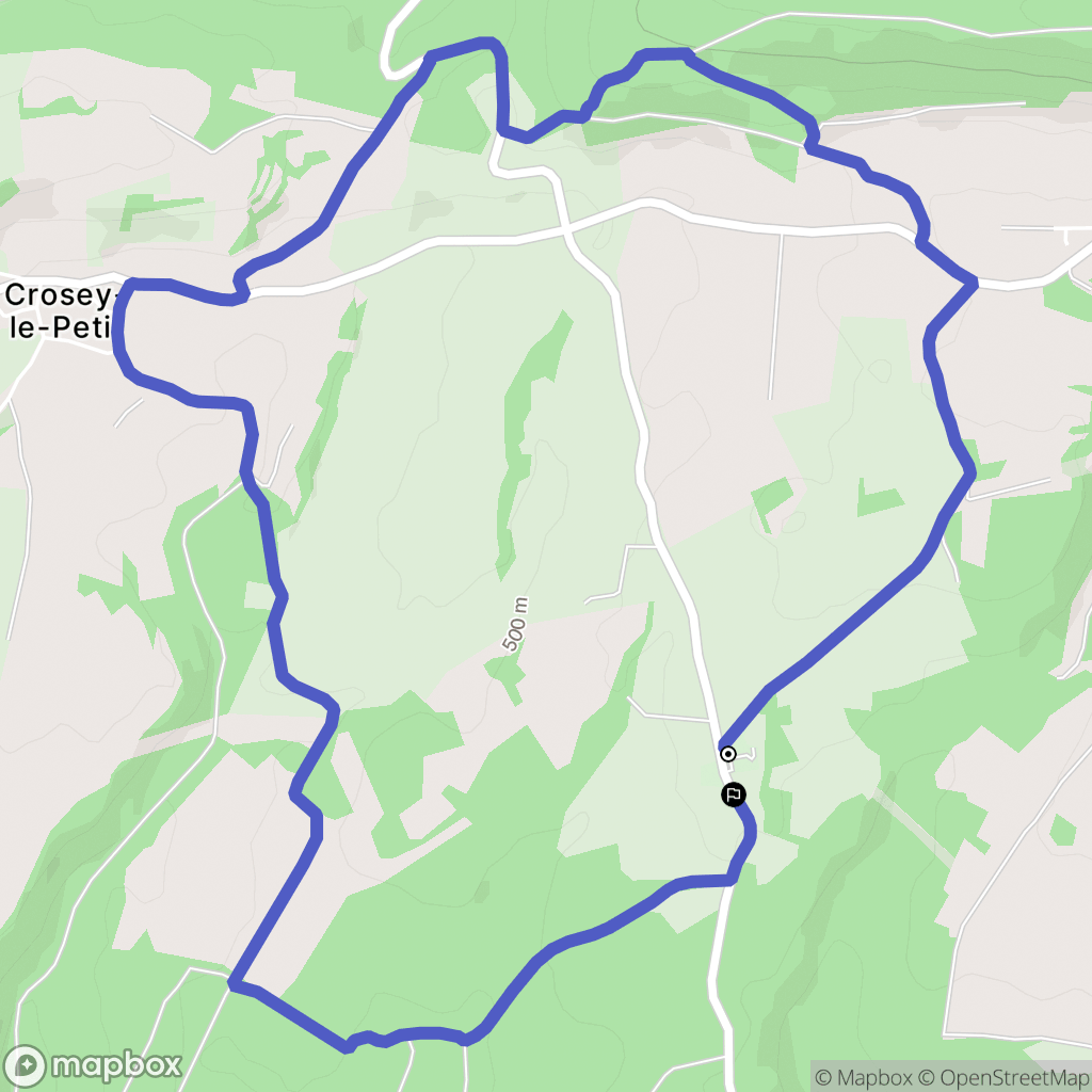 Crosey-le-Grand : carte du parcours de randonnée - France