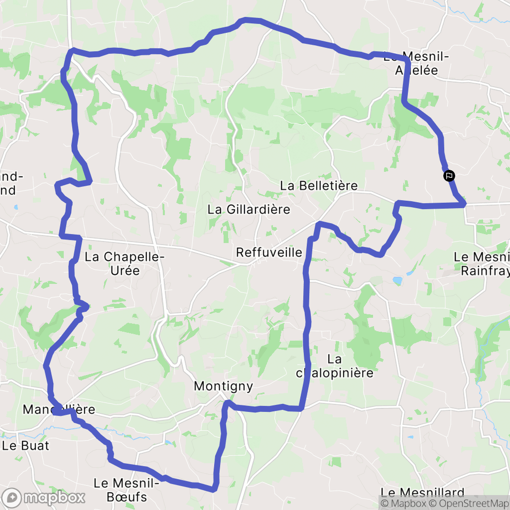 Juvigny les Vallées : carte du parcours de randonnée - France