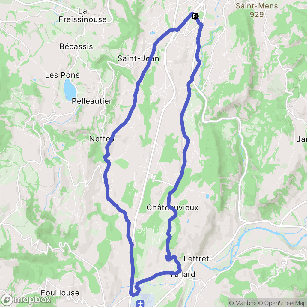 Gap : carte du parcours de randonnée - France