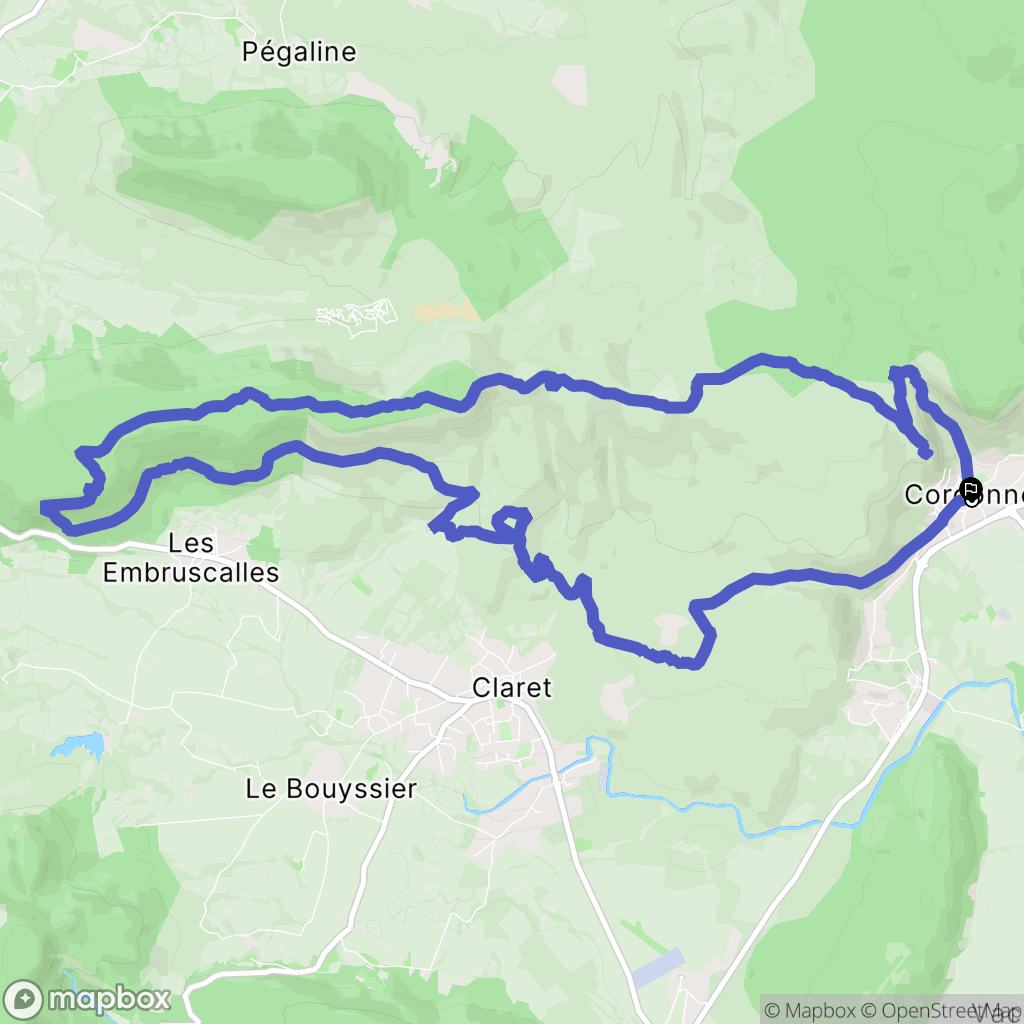 Corconne : carte du parcours de randonnée - France