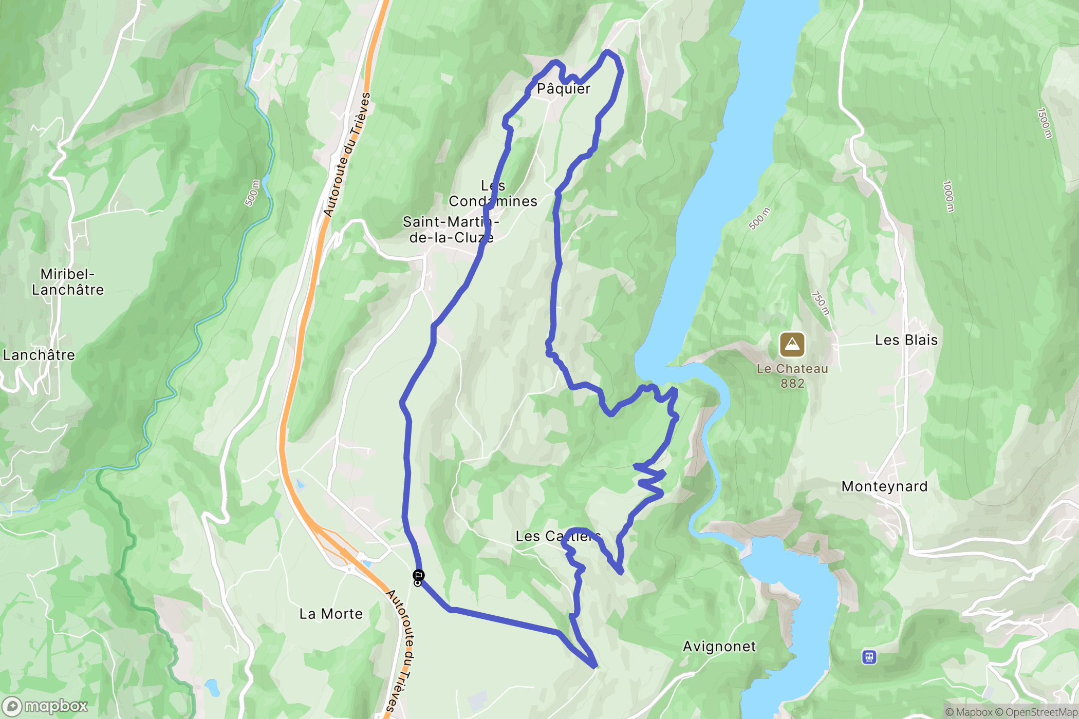 Avignonet : carte du parcours de randonnée - France
