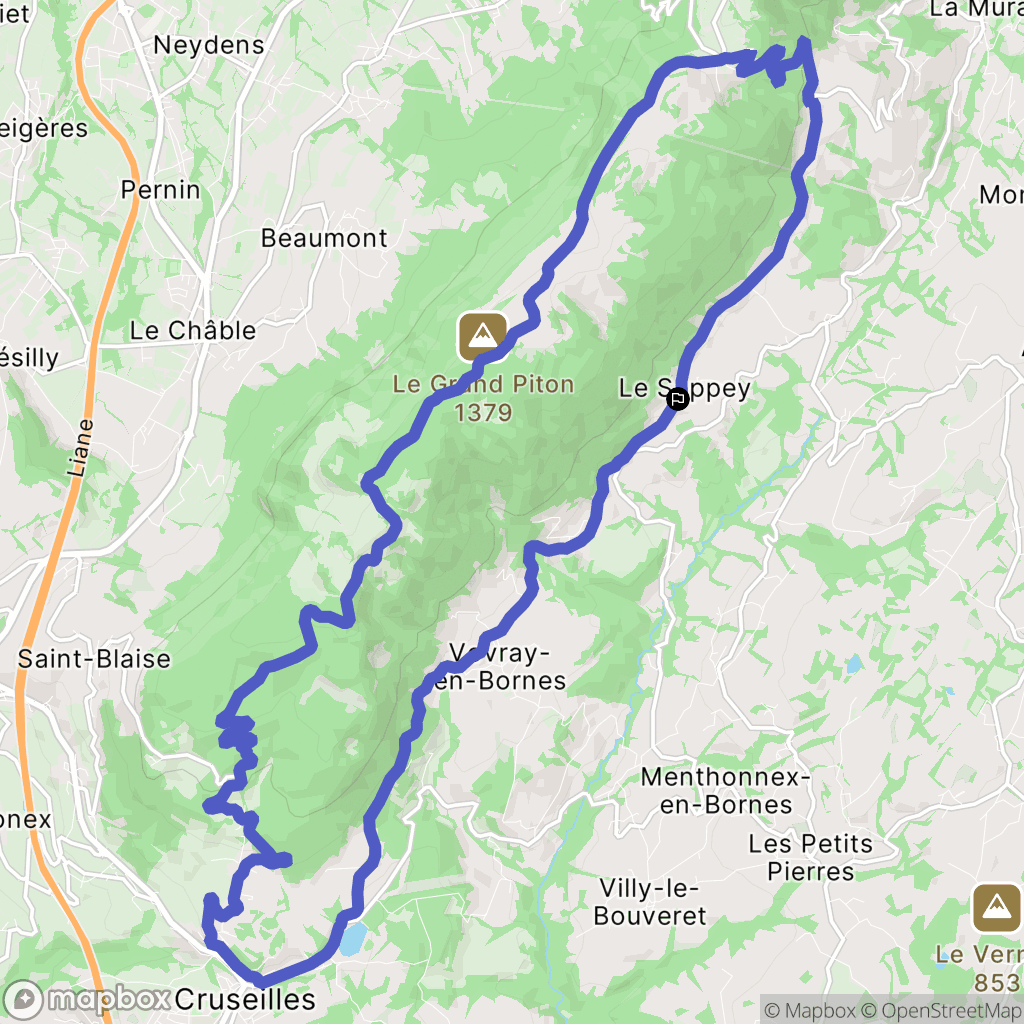 Le Sappey : carte du parcours de randonnée - France