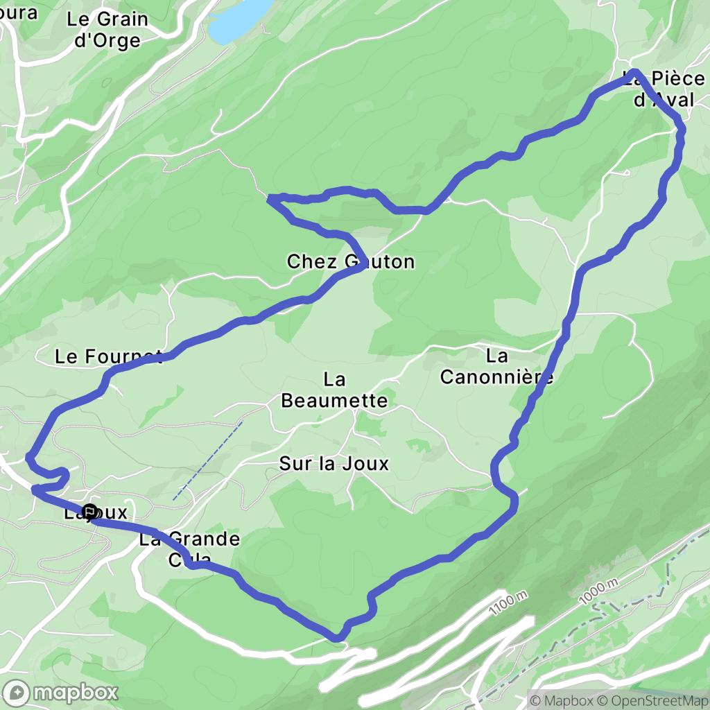 Lajoux : carte du parcours de randonnée - France