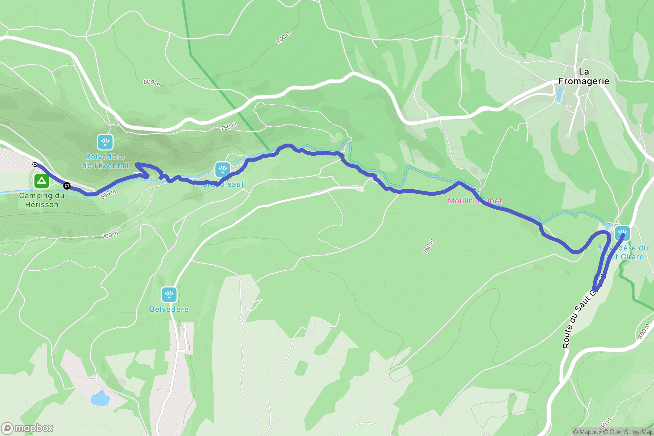 Menétrux-en-Joux : carte du parcours de randonnée - France