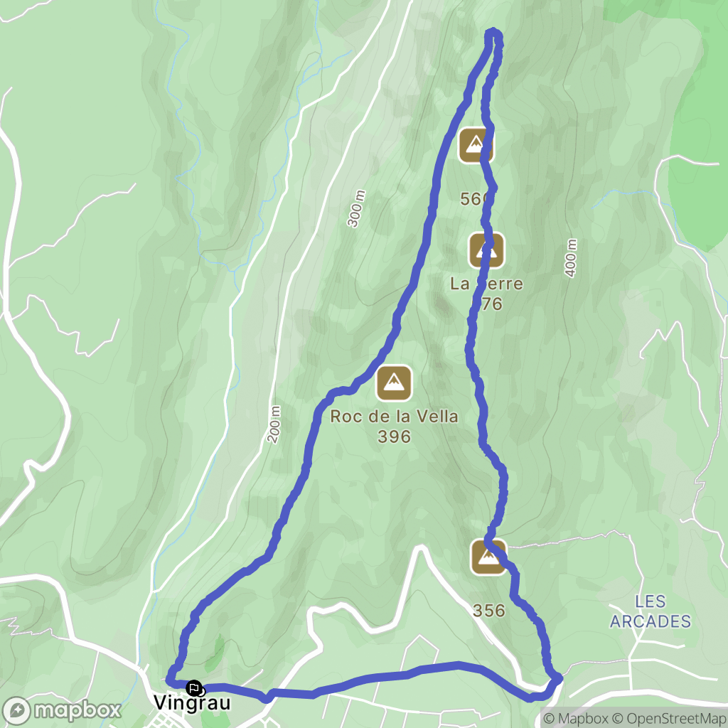 Vingrau : carte du parcours de randonnée - France