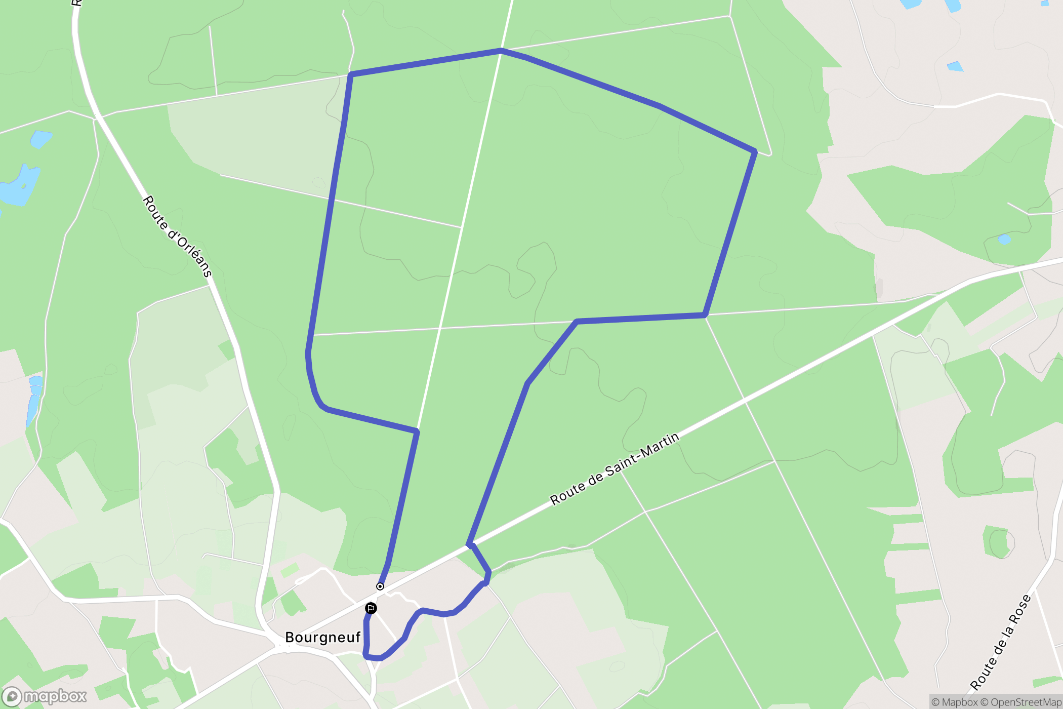 Saint-Éloy-de-Gy : carte du parcours de randonnée - France