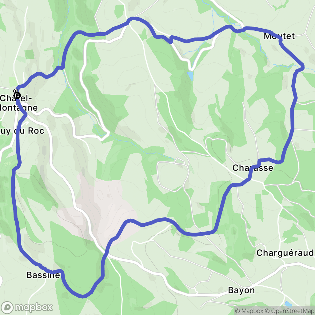 Châtel-Montagne : carte du parcours de randonnée - France