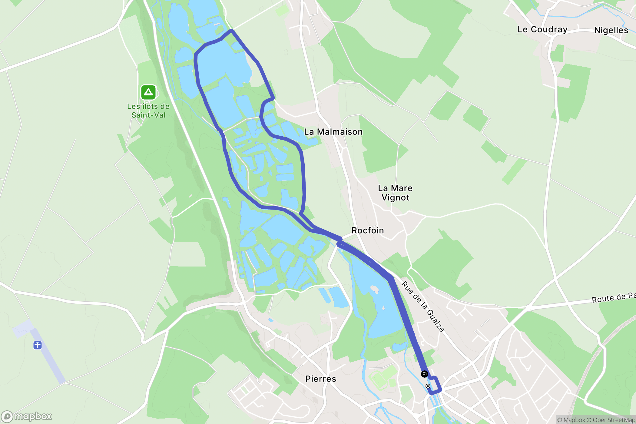 Maintenon : carte du parcours de randonnée - France