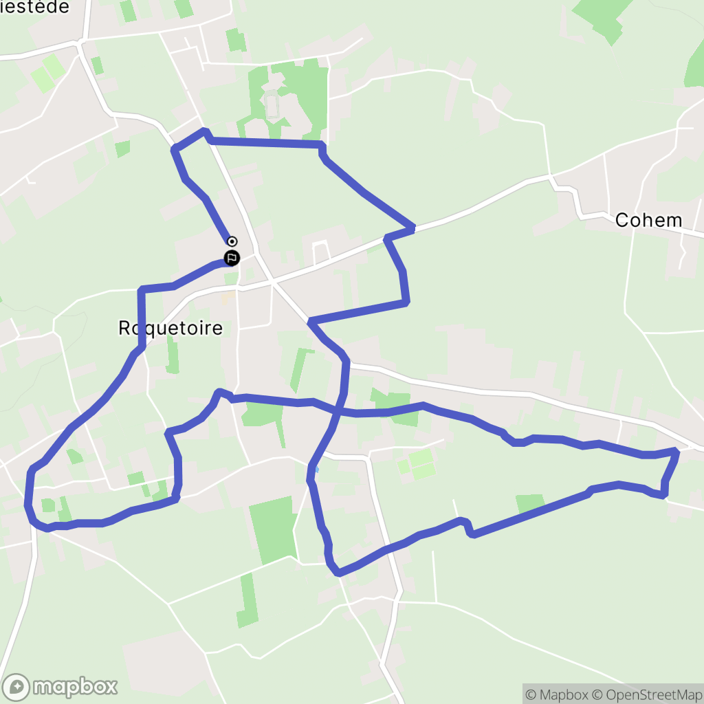 Roquetoire : carte du parcours de randonnée - France