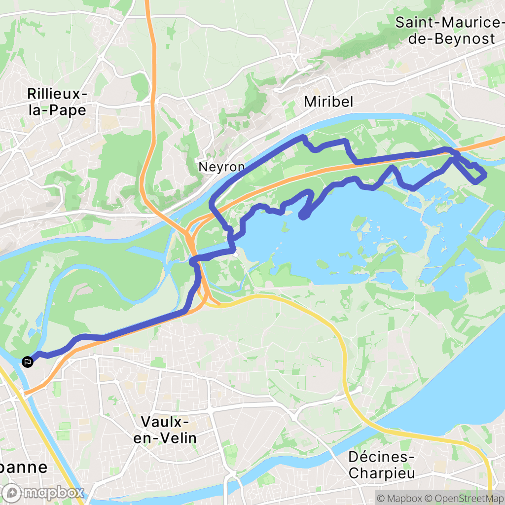 Vaulx-en-Velin : carte du parcours de randonnée - France