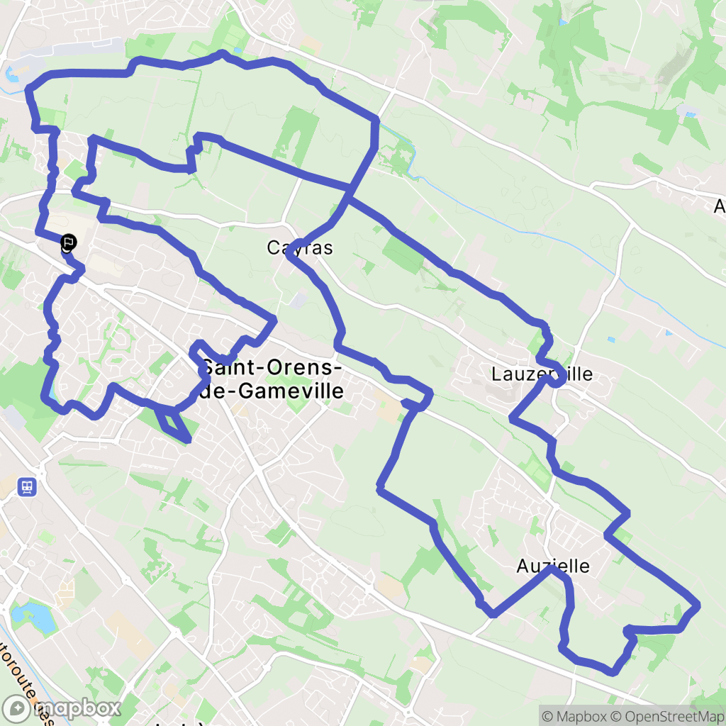 Saint-Orens-de-Gameville : carte du parcours de randonnée - France