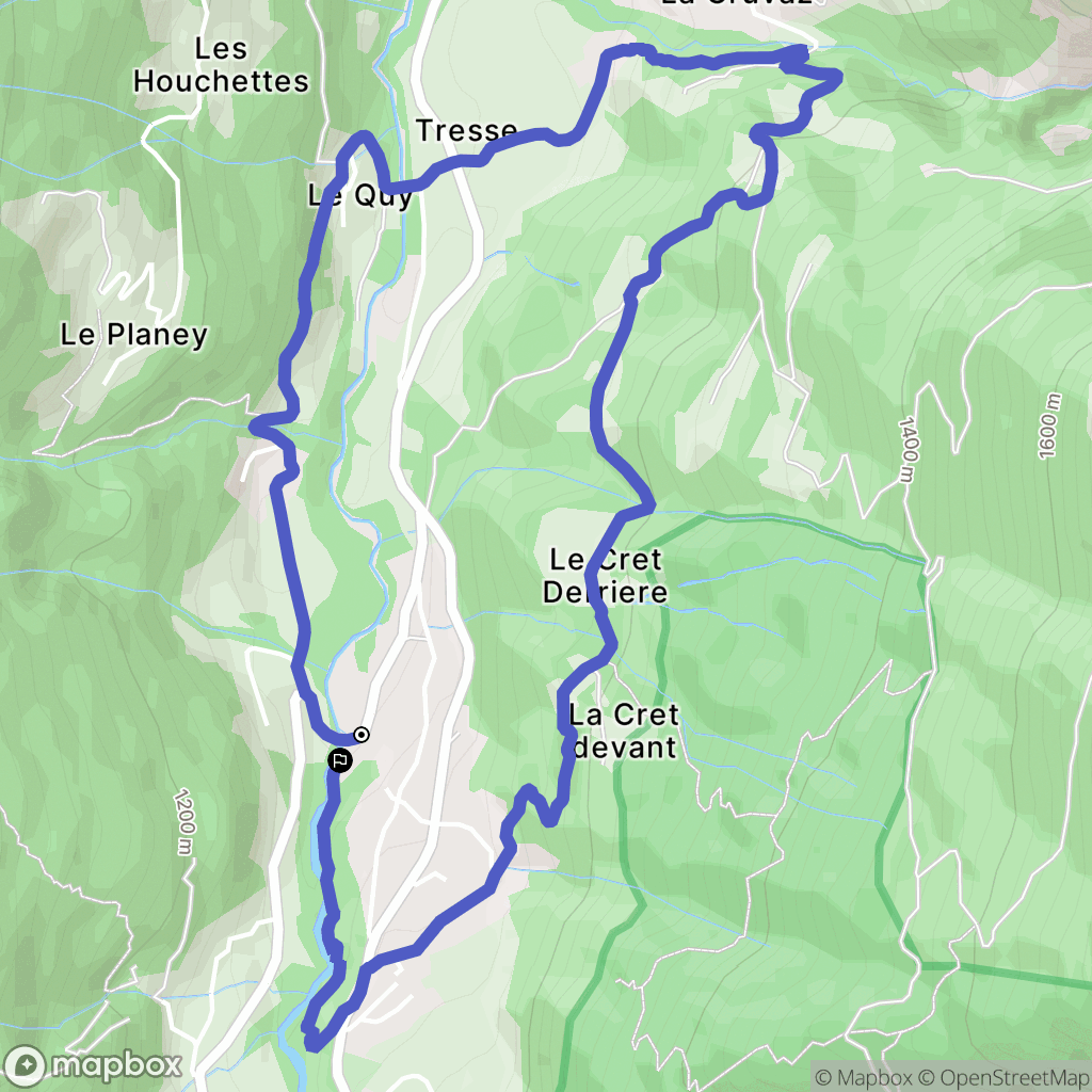 Les Contamines-Montjoie : carte du parcours de randonnée - France