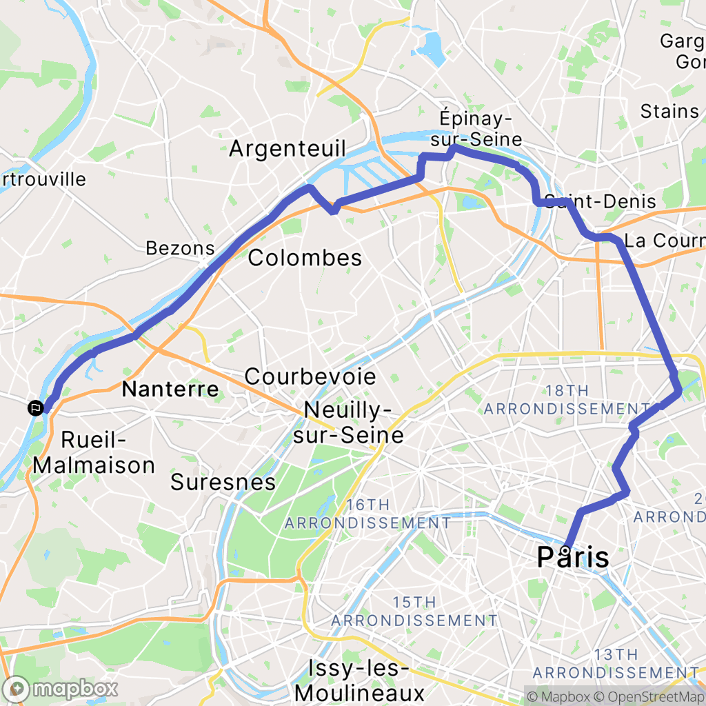 Paris : carte du parcours de randonnée - France