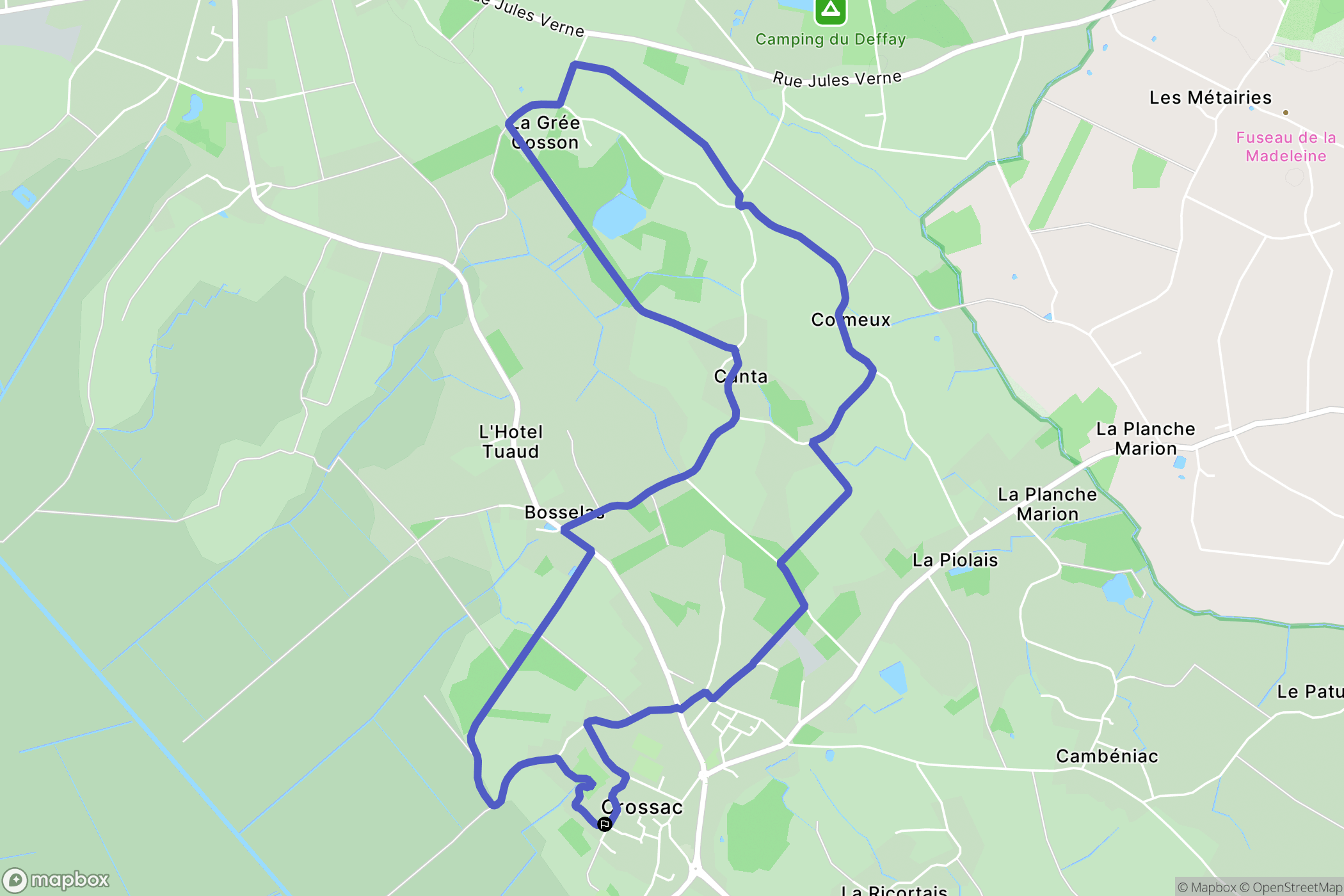 Crossac : carte du parcours de randonnée - France