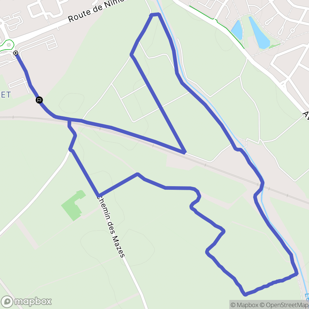 Le Crès : carte du parcours de randonnée - France