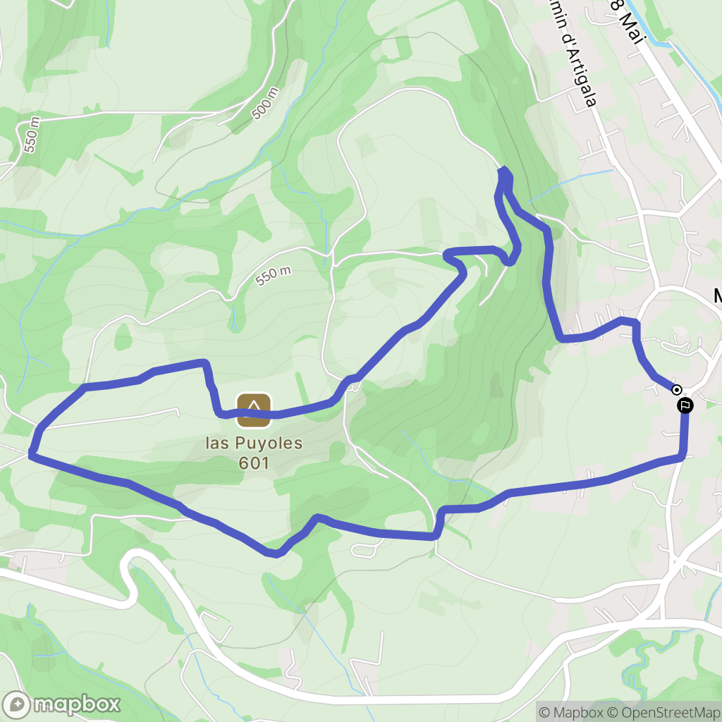 Montgaillard : carte du parcours de randonnée - France