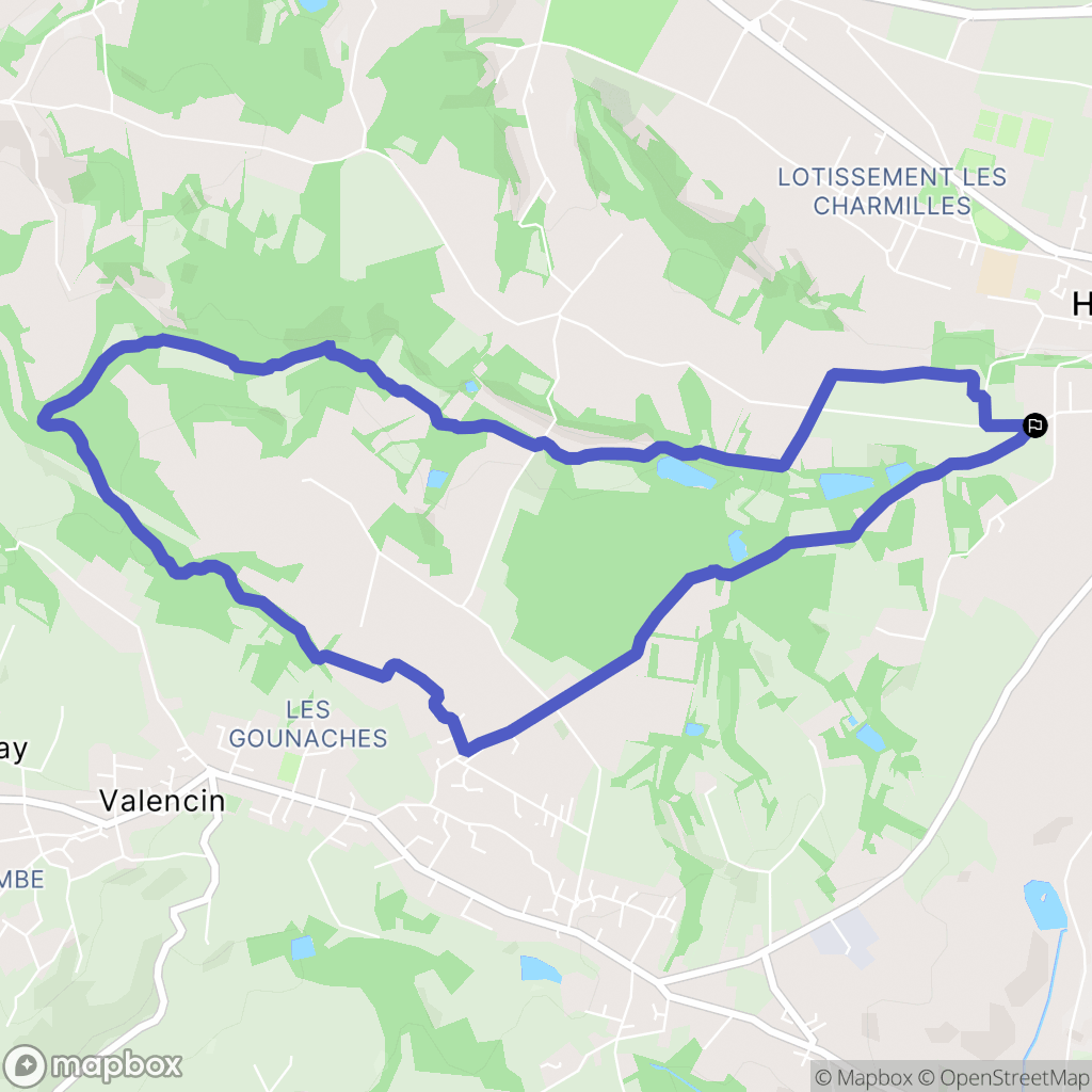 Heyrieux : carte du parcours de randonnée - France